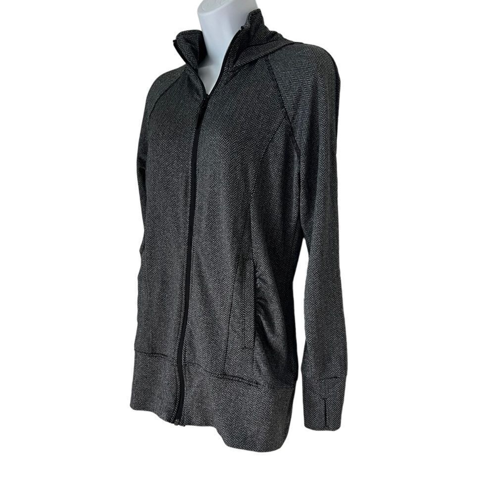 Mondetta Dark Gray Black Zip Up Athletic  Hoodie sz S